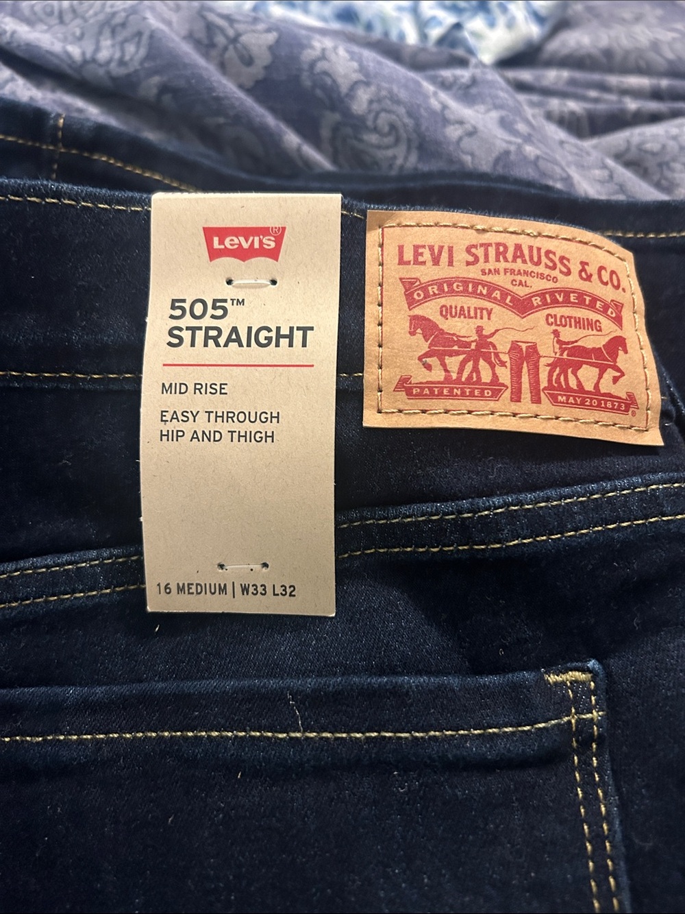 Levi's Dark Blue classic 505 straight Women’s Jeans. Size 16M W33 L 32 - Picture 7 of 7